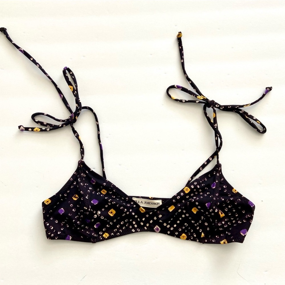 Ulla Johnson Bikini Top Purple Geometric Size S